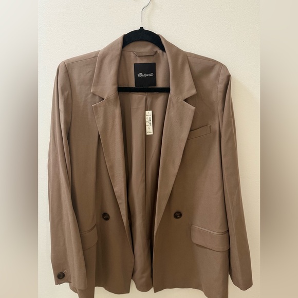 Madewell tan oversized blazer large Nwt - Picture 2 of 7